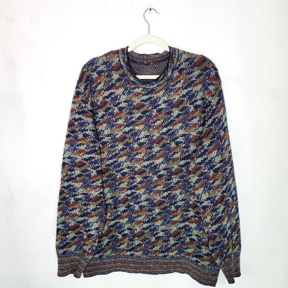 Missoni Sport Abstract Print Wool Blend Grandpa Crewneck Sweater - Picture 1 of 4